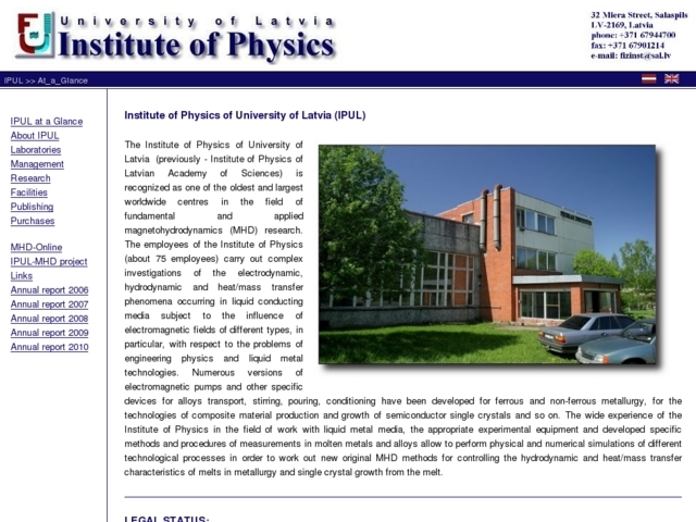 Latvijas Universitāte, fizikas institūts, 